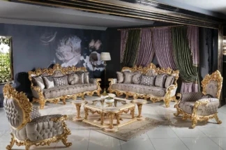 Classically Carved Sofa Set