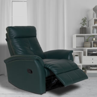 Green Leather Fabric Recliner Chair