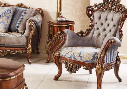 Luxurious style carved sofa chairs