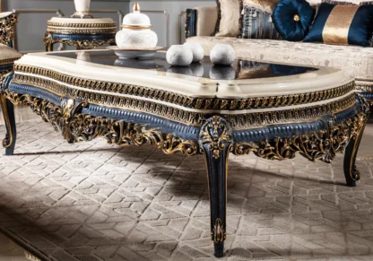 Royal carved blue shade table