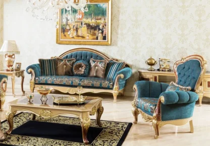 high-end sofa set design in wood