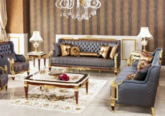 stunning sofa set in teak wood